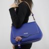 Shoulder bag Love Moschino blue with pom poms pink JC4081PP15LJ0750