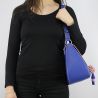 Shoulder bag Love Moschino blue with pom poms pink JC4081PP15LJ0750