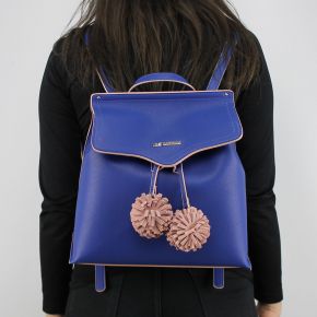 Backpack Love Moschino blue with pom poms pink JC4084PP15LJ0750
