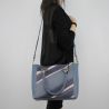 Bolsa de compras de Liu Jo Tote Manhattan Bloque azul A18066 E0385