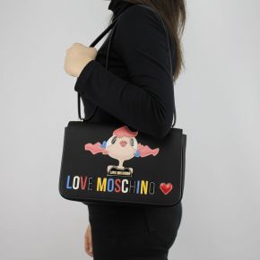 Borsa tracolla Love Moschino nera con bambolina JC4088PP15LK0000