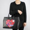 Borsa shopping Love Moschino nera con cuore rosso JC4107PP15LT0000