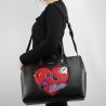 Borsa shopping Love Moschino nera con cuore rosso JC4107PP15LT0000