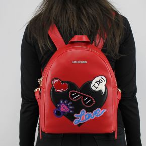 Backpack Love Moschino red with black heart JC4110PP15LT0500