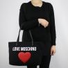 Bolsa de compras de Love Moschino de lona negra JC4136PP15L3000A