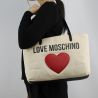 Borsa shopping Love Moschino in tela avorio JC4136PP15L3010A