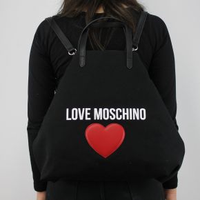 Bolsa de compras de Love Moschino de lona negra JC4139PP15L3000A