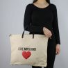 Shopping bag Love Moschino canvas ivory JC4139PP15L3010A
