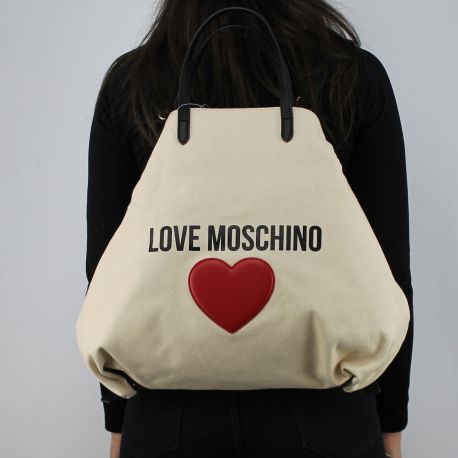 Einkaufstasche-Love Moschino-canvas elfenbein JC4139PP15L3010A