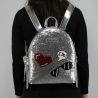 Backpack Love Moschino silver and glitters JC4149PP15LL0902
