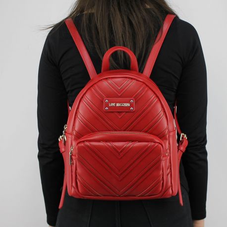 Mochila de Love Moschino de gamuza de color púrpura