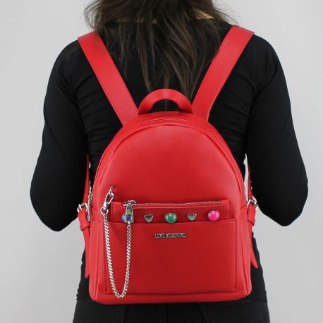 Mochila de Love Moschino de gamuza de color púrpura