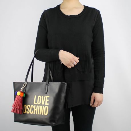 Einkaufstasche-Love Moschino-schwarze logo zifferblatt JC4310PP05KQ0000