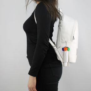 Backpack Love Moschino white silver logo JC4312PP05KQ0100