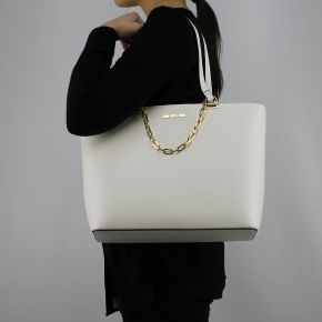 Einkaufstasche-Love Moschino in weiß mit goldene kette JC4350PP05K70100