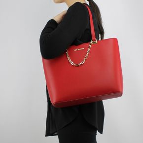 Bolsa de compras de Love Moschino rojo con cadena de oro JC4350PP05K70500