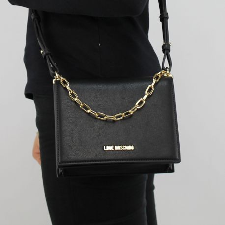 Bolso de Love Moschino negro con cadena de oro JC4351PP05K7000B