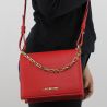 Sac à bandoulière marque Love Moschino rouge avec chaîne en or JC4351PP05K70500