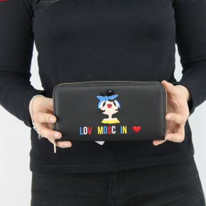 Portefeuille de la marque Love Moschino noir poupée JC5500PP15LK0000