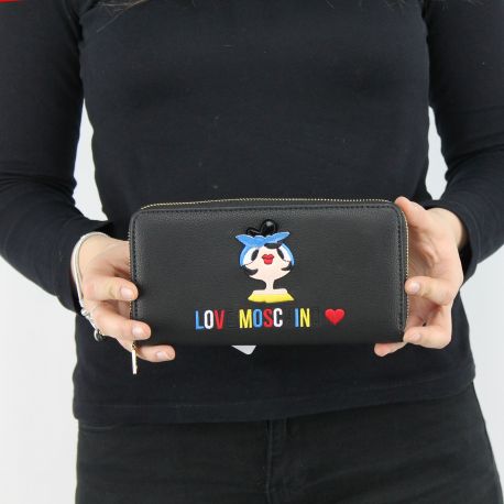 Cartera de Love Moschino de la muñeca negra JC5500PP15LK0000