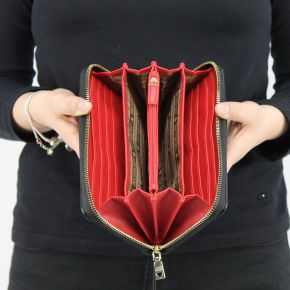 Brieftasche-Love Moschino-schwarz mit roten herzen JC5504PP15LT0000