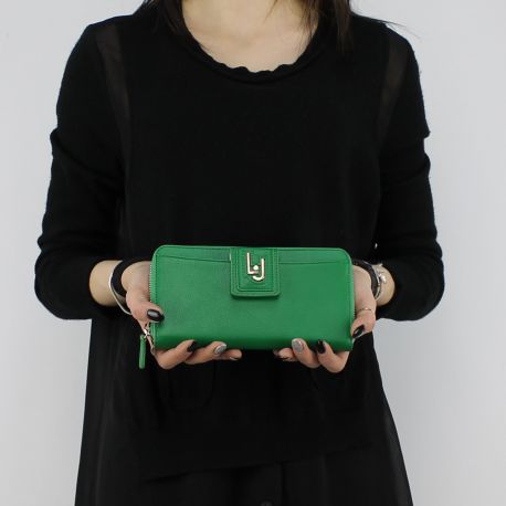 Cartera de Liu Jo Zip Alrededor de verde N18200 E0040