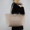 Bolsa de compras reversible Patrizia Pepe el beige y el negro 2V5452 AV63