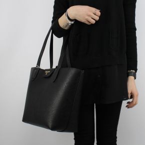 Sac Shopping réversible Patrizia Pepe noir et or 2V5452 AV63