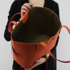 Shopping bag reversible Patrizia Pepe orange and military green 2V5452 AV63