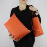 Bolsa de compras reversible Patrizia Pepe naranja y verde militar 2V5452 AV63