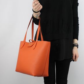 Sac Shopping réversible Patrizia Pepe orange et vert militaire 2V5452 AV63