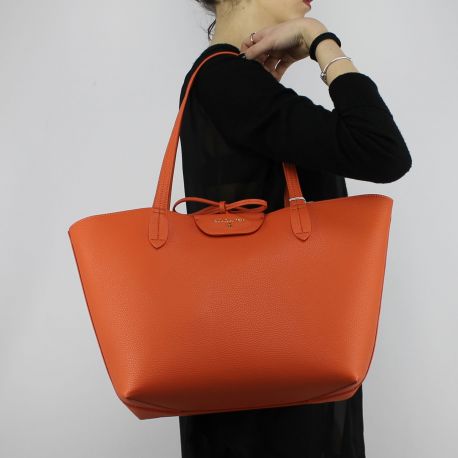 Shopping bag reversible Patrizia Pepe orange and military green 2V5452 AV63