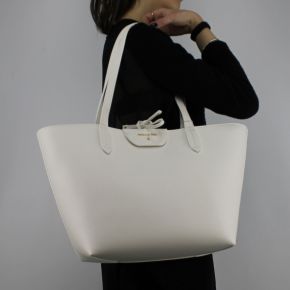 Bolsa de compras reversible Patrizia Pepe blanco y beige 2V5452 AV63