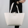 Bolsa de compras reversible Patrizia Pepe blanco y beige 2V5452 AV63