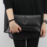 Tasche Clutch schultergurt von Patrizia Pepe schwarze kalb leder