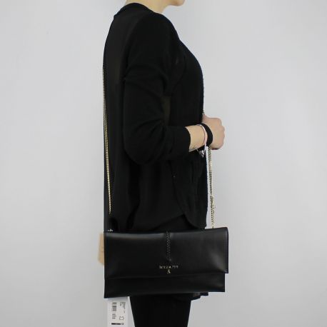 Bag Clutch bag with shoulder strap, Patrizia Pepe black calf leather