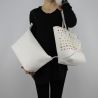 Sac Shopping réversible Patrizia Pepe blanc avec des étoiles et strass 2V7193 A3CR