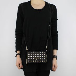 Bolso de hombro de Patrizia Pepe negro con postes de madera y perlas 2V7214 A2XM