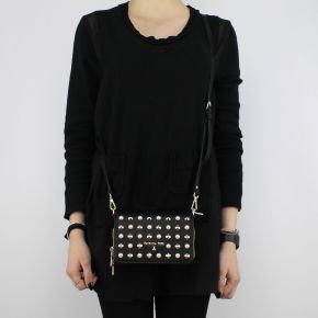 Shoulder bag Patrizia Pepe black with studs and pearls 2V7214 A2XM