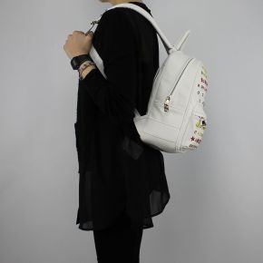 Sac à dos Patrizia Pepe blanc avec clous et strass 2V7768 A3CR