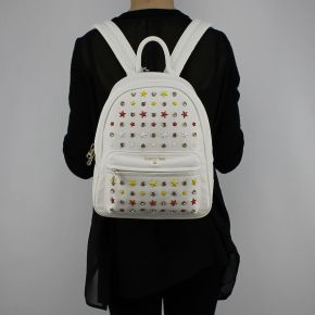 Backpack Patrizia Pepe white with studs and rhinestones 2V7768 A3CR