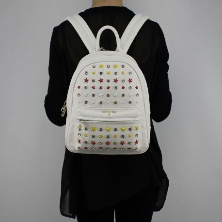 Mochila Patrizia Pepe blanco con tachuelas y strass 2V7768 A3CR