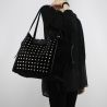 Bolsa de compras reversible Patrizia Pepe negro con estrellas y diamantes de imitación 2V7782 A3CR