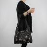 Sac Shopping réversible Patrizia Pepe noir avec des étoiles et strass 2V7782 A3CR