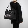 Bolsa de compras reversible Patrizia Pepe negro con estrellas y diamantes de imitación 2V7782 A3CR