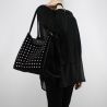 Shopping bag reversible Patrizia Pepe black with stars and rhinestones 2V7782 A3CR