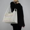 Shopping bag reversible Patrizia Pepe white with stars and rhinestones 2V7782 A3CR