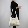 Sac Shopping réversible Patrizia Pepe blanc avec des étoiles et strass 2V7782 A3CR