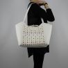 Shopping bag reversible Patrizia Pepe white with stars and rhinestones 2V7782 A3CR