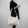 Sac Shopping réversible Patrizia Pepe blanc avec des étoiles et strass 2V7782 A3CR